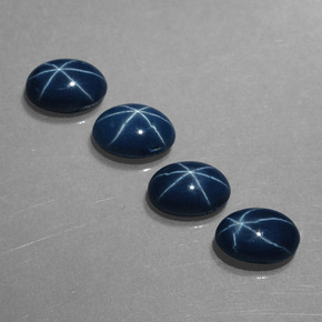 Pedras preciosas de safira estrela azul natural de  ct, corte oval, opaco