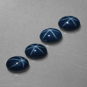 Pedras preciosas de safira estrela azul natural de  ct, corte oval, opaco