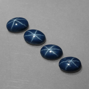 Pedras preciosas de safira estrela azul natural de  ct, corte oval, opaco