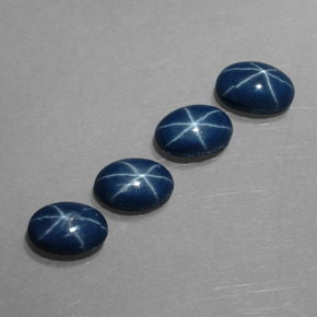 Pedras preciosas de safira estrela azul natural de  ct, corte oval, opaco