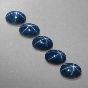 Pedras preciosas de safira estrela azul natural de  ct, corte oval, opaco