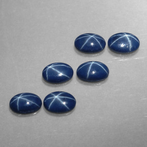 Pedras preciosas de safira estrela azul natural de  ct, corte oval, opaco