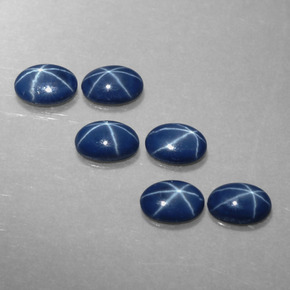 Pedras preciosas de safira estrela azul natural de  ct, corte oval, opaco