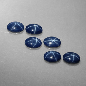 Pedras preciosas de safira estrela azul natural de  ct, corte oval, opaco