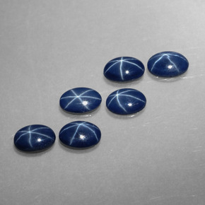 Pedras preciosas de safira estrela azul natural de  ct, corte oval, opaco