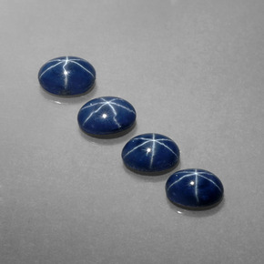 Pedras preciosas de safira estrela azul natural de  ct, corte oval, opaco