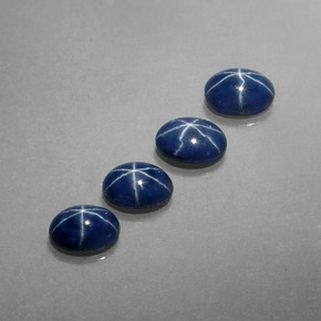 Pedras preciosas de safira estrela azul natural de  ct, corte oval, opaco