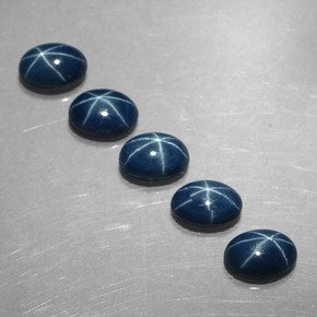Pedras preciosas de safira estrela azul natural de  ct, corte oval, opaco