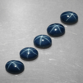 Pedras preciosas de safira estrela azul natural de  ct, corte oval, opaco