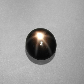 Safira estrela preto natural 1,09ct, corte redondo, opaco