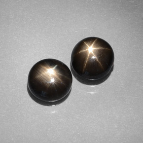 Pedras preciosas de safira estrela preto natural de  ct, corte redondo, opaco