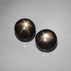 Pedras preciosas de safira estrela preto natural de  ct, corte redondo, opaco
