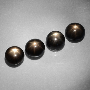 Pedras preciosas de Safira Estrela Preto natural de  ct, Corte Redondo, Opaco