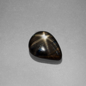 Safira Estrela Preto Natural 2.75ct, Formato de pêra, Opaco