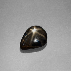 Safira Estrela Preto Natural 2.75ct, Formato de pêra, Opaco