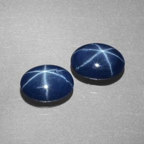 Pedras preciosas de safira estrela azul natural de  ct, corte oval, opaco