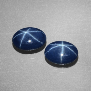 Pedras preciosas de safira estrela azul natural de  ct, corte oval, opaco