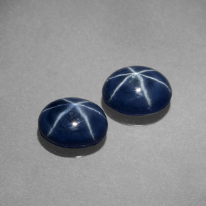 Pedras preciosas de safira estrela azul natural de  ct, corte oval, opaco