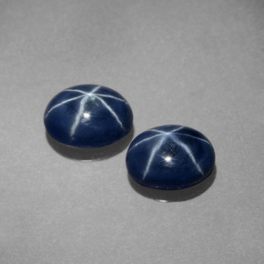 Pedras preciosas de safira estrela azul natural de  ct, corte oval, opaco