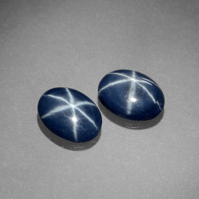 Pedras preciosas de safira estrela azul natural de  ct, corte oval, opaco