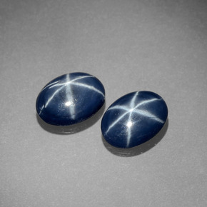 Pedras preciosas de safira estrela azul natural de  ct, corte oval, opaco