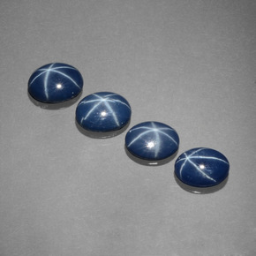 Pedras preciosas de safira estrela azul natural de  ct, corte oval, opaco