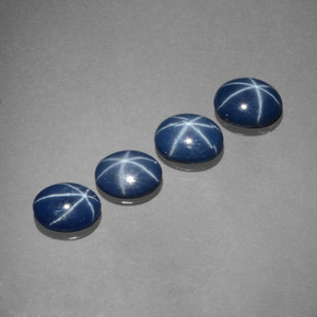 Pedras preciosas de safira estrela azul natural de  ct, corte oval, opaco