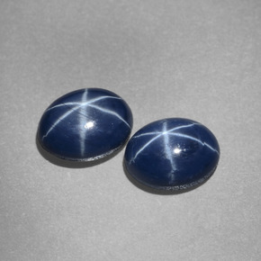 Pedras preciosas de safira estrela azul natural de  ct, corte oval, opaco