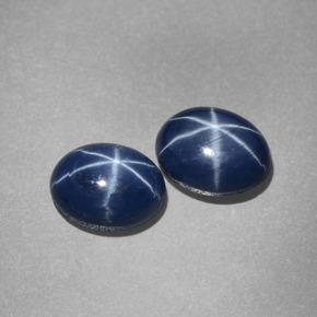 Pedras preciosas de safira estrela azul natural de  ct, corte oval, opaco