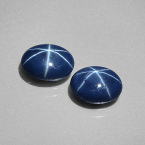 Pedras preciosas de safira estrela azul natural de  ct, corte oval, opaco