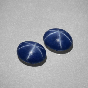 Pedras preciosas de safira estrela azul natural de  ct, corte oval, opaco
