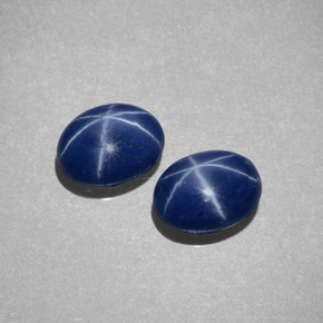 Pedras preciosas de safira estrela azul natural de  ct, corte oval, opaco