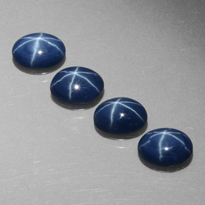 Pedras preciosas de safira estrela azul natural de  ct, corte oval, opaco