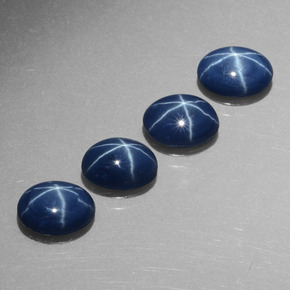 Pedras preciosas de safira estrela azul natural de  ct, corte oval, opaco