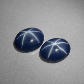Pedras preciosas de safira estrela azul natural de  ct, corte oval, opaco
