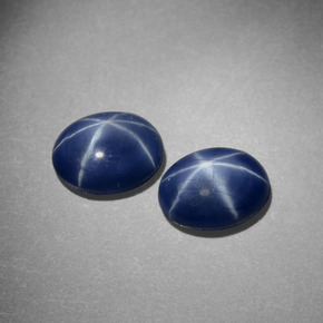 Pedras preciosas de safira estrela azul natural de  ct, corte oval, opaco