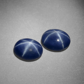 Pedras preciosas de safira estrela azul natural de  ct, corte oval, opaco