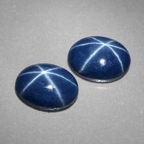 Pedras preciosas de safira estrela azul natural de  ct, corte oval, opaco