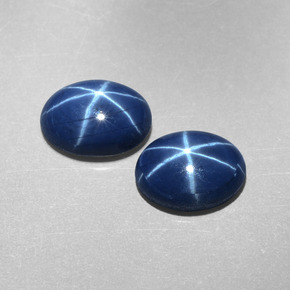 Pedras preciosas de safira estrela azul natural de  ct, corte oval, opaco