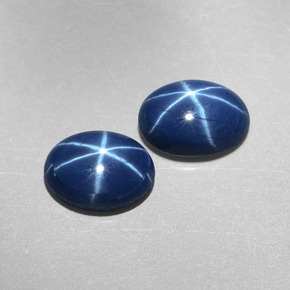 Pedras preciosas de safira estrela azul natural de  ct, corte oval, opaco
