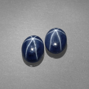 Pedras preciosas de safira estrela azul natural de  ct, corte oval, opaco