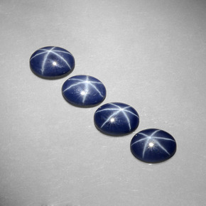 Pedras preciosas de safira estrela azul natural de  ct, corte oval, opaco
