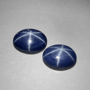 Pedras preciosas de safira estrela azul natural de  ct, corte oval, opaco