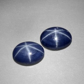 Pedras preciosas de safira estrela azul natural de  ct, corte oval, opaco