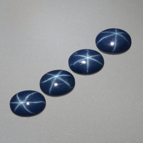 Pedras preciosas de safira estrela azul natural de  ct, corte oval, opaco