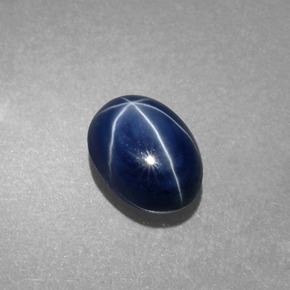 Safira Estrela Azul Natural 2.20ct, Corte Oval, Opaco