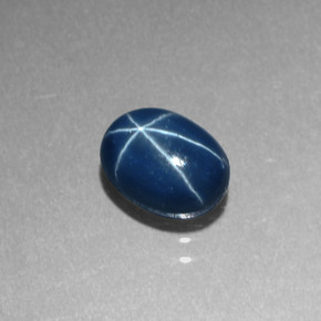 Safira Estrela Azul Natural 1.62ct, Corte Oval, Opaco