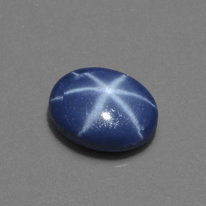 Safira Estrela Azul Natural 2.63ct, Corte Oval, Opaco