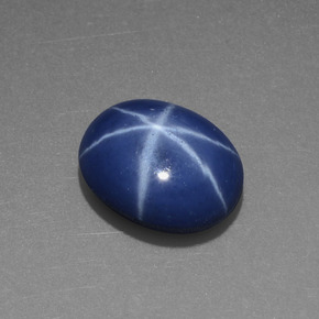 Safira estrela azul natural 4,21ct, corte oval, opaco