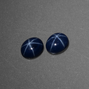 Pedras preciosas de safira estrela azul natural de  ct, corte oval, opaco